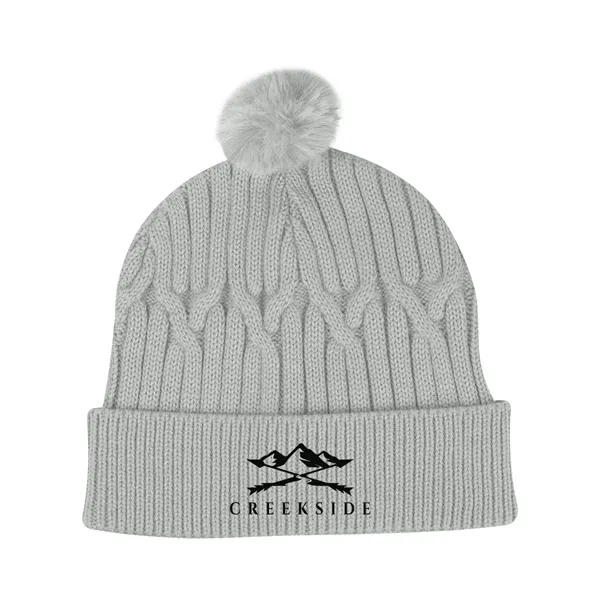 Courtney Cable Knit rPET Pom Beanie - Courtney Cable Knit rPET Pom Beanie - Image 2 of 4
