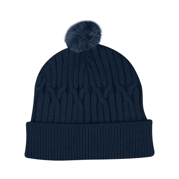 Courtney Cable Knit rPET Pom Beanie - Courtney Cable Knit rPET Pom Beanie - Image 3 of 4