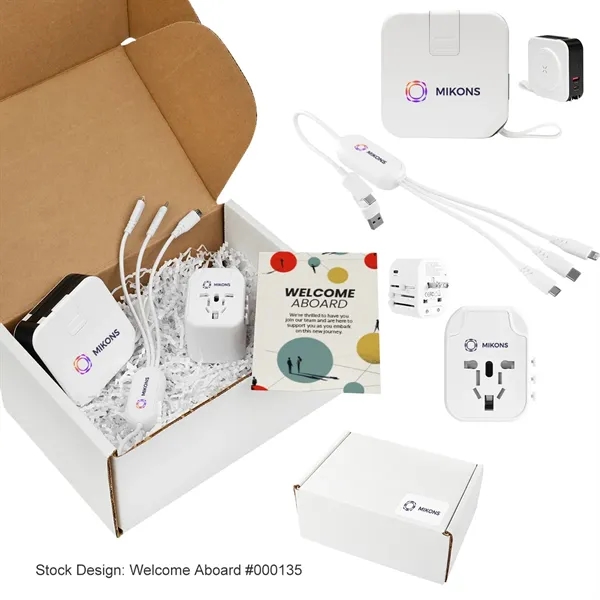 Custom Travel Abroad Charging Station Gift Set
