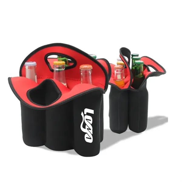 6-Pack Neoprene Tote Bag for Beer and Wine Bottle Cooling - 6-Pack Neoprene Tote Bag for Beer and Wine Bottle Cooling - Image 0 of 3