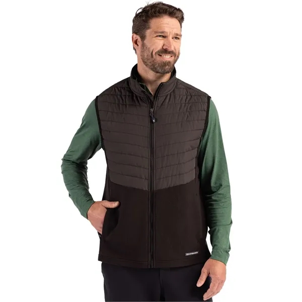 Cutter & Buck Woodland Recycled Fleece Mens Hybrid Vest - Cutter & Buck Woodland Recycled Fleece Mens Hybrid Vest - Image 0 of 4
