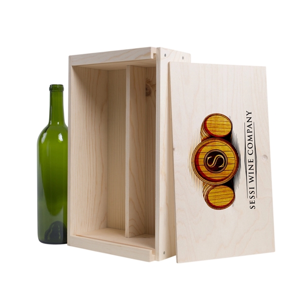 2-Bottle Wood Wine Box - 2-Bottle Wood Wine Box - Image 1 of 6