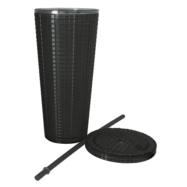 Good Value™ Square-Pattern Double-Wall Tumbler - 23 oz. - Good Value™ Square-Pattern Double-Wall Tumbler - 23 oz. - Image 3 of 10