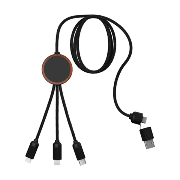 Bamboo 5-in-1 Charging Cable with Light-Up Logo - Bamboo 5-in-1 Charging Cable with Light-Up Logo - Image 2 of 2