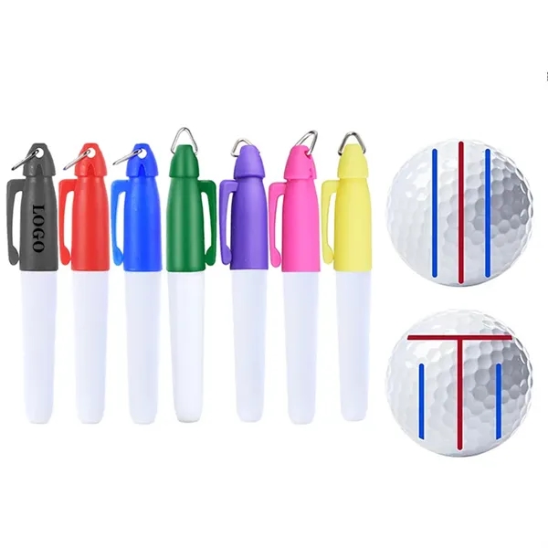 Golf Ball Marker Line Drawing Pens with Keychain - Golf Ball Marker Line Drawing Pens with Keychain - Image 0 of 2