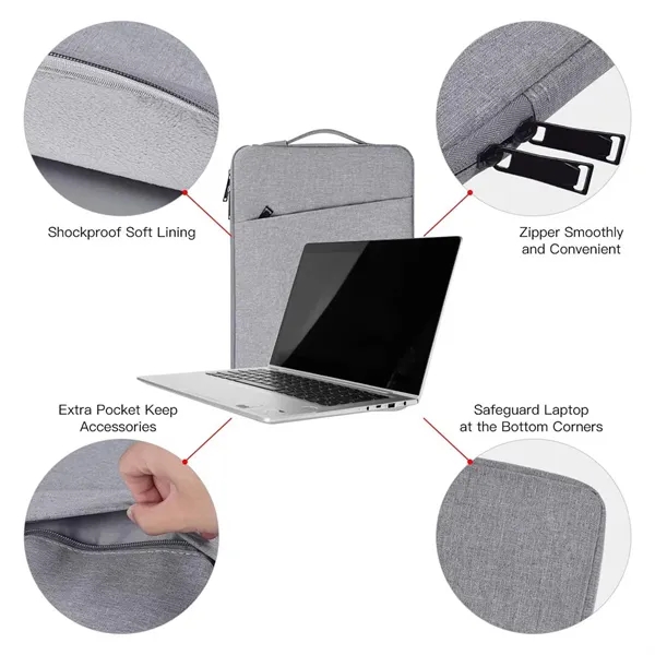 Zippered Shockproof Waterproof Dual-Layer Laptop Pouch Bag - Zippered Shockproof Waterproof Dual-Layer Laptop Pouch Bag - Image 1 of 9
