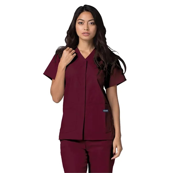 Adar - Universal - Women's Double Pocket Snap Front Top - Adar - Universal - Women's Double Pocket Snap Front Top - Image 1 of 11
