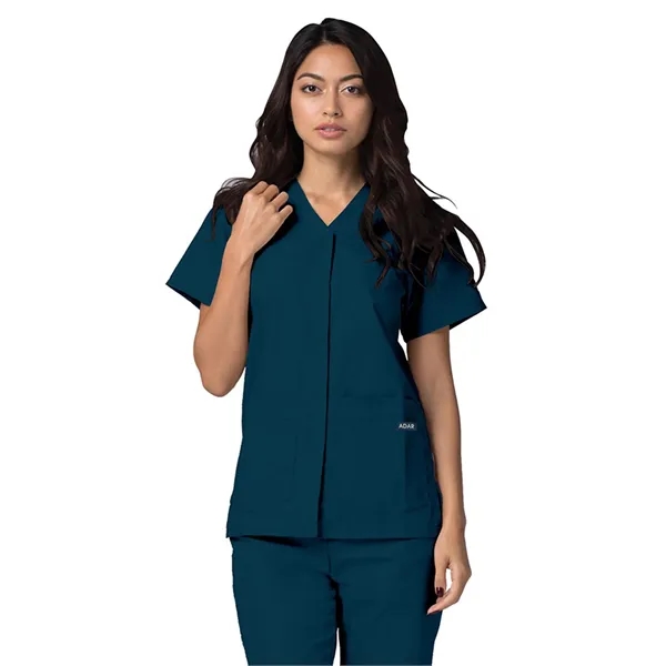 Adar - Universal - Women's Double Pocket Snap Front Top - Adar - Universal - Women's Double Pocket Snap Front Top - Image 2 of 11