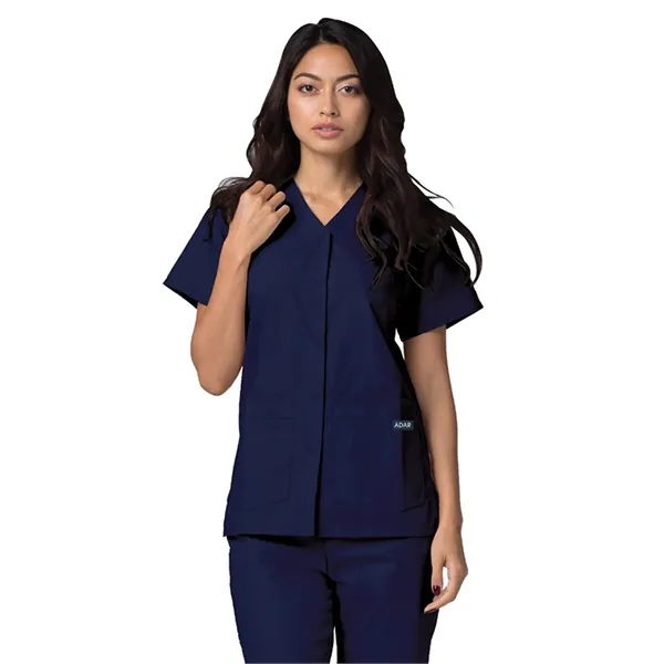 Adar - Universal - Women's Double Pocket Snap Front Top - Adar - Universal - Women's Double Pocket Snap Front Top - Image 6 of 11