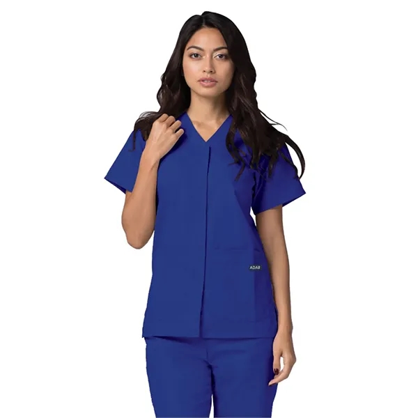 Adar - Universal - Women's Double Pocket Snap Front Top - Adar - Universal - Women's Double Pocket Snap Front Top - Image 9 of 11