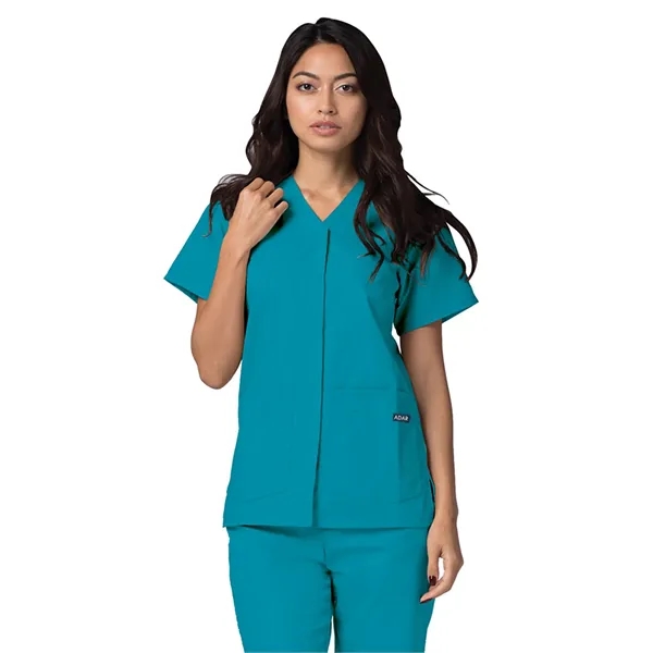 Adar - Universal - Women's Double Pocket Snap Front Top - Adar - Universal - Women's Double Pocket Snap Front Top - Image 10 of 11