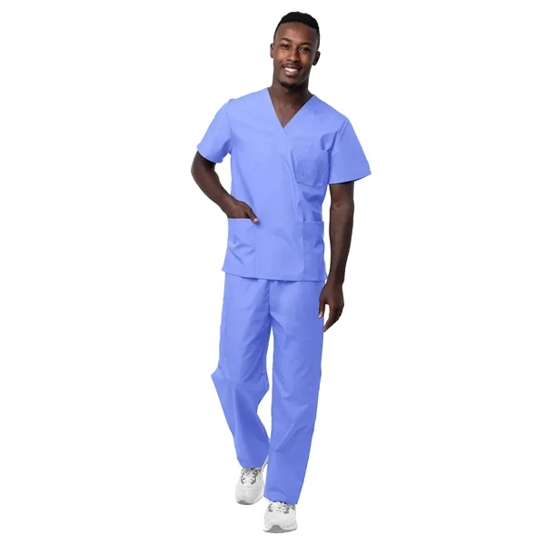 Adar - Sivvan - Unisex V-Neck Top Drawstring Pant Scrub Set - Adar - Sivvan - Unisex V-Neck Top Drawstring Pant Scrub Set - Image 7 of 29