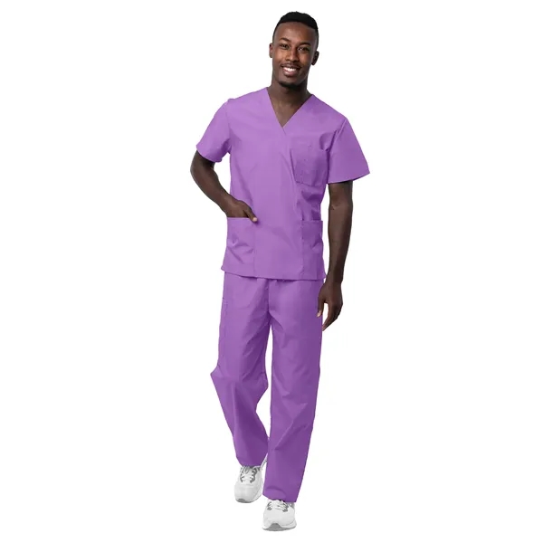 Adar - Sivvan - Unisex V-Neck Top Drawstring Pant Scrub Set - Adar - Sivvan - Unisex V-Neck Top Drawstring Pant Scrub Set - Image 15 of 29