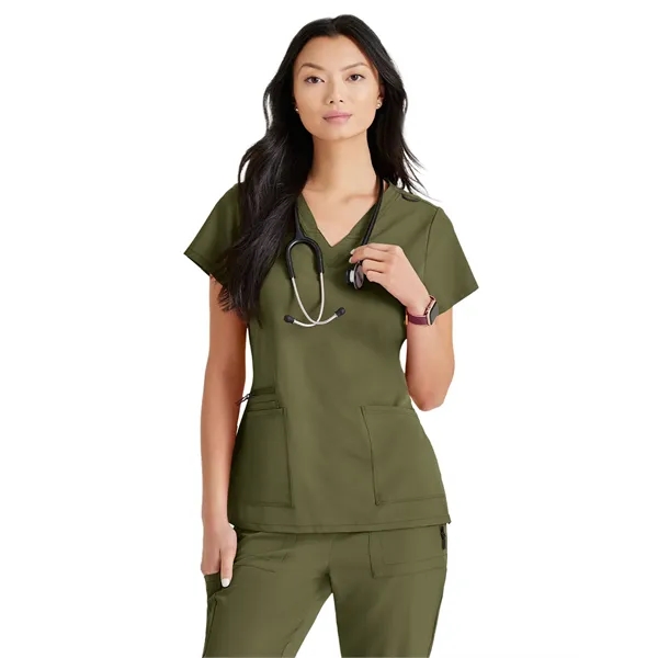 Barco Unify - Women's Four-Pocket V-Neck Purpose Scrub Top - Barco Unify - Women's Four-Pocket V-Neck Purpose Scrub Top - Image 9 of 13