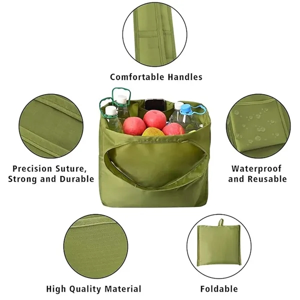 Large Waterproof Reusable Foldable Shopping Bag - Large Waterproof Reusable Foldable Shopping Bag - Image 2 of 8