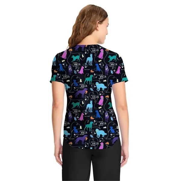 Cherokee - Tooniforms - Women's V-Neck Print Top - Cherokee - Tooniforms - Women's V-Neck Print Top - Image 8 of 11
