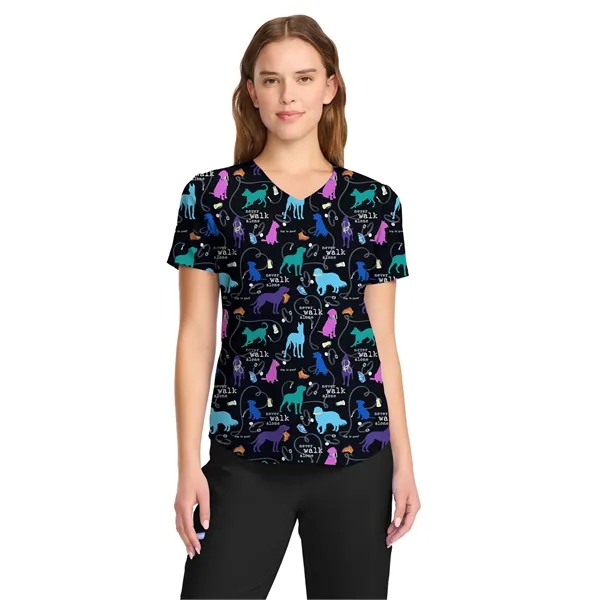 Cherokee - Tooniforms - Women's V-Neck Print Top - Cherokee - Tooniforms - Women's V-Neck Print Top - Image 9 of 11