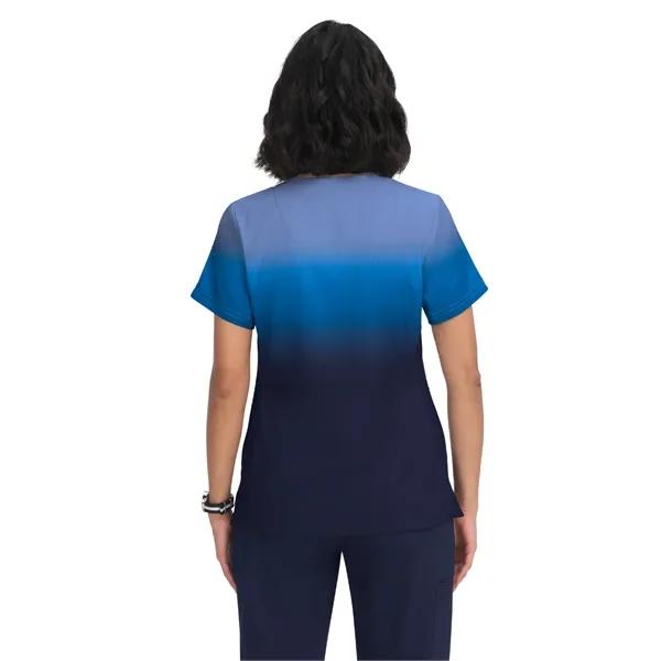 koi - Lite - Women's Two-Pocket V-Neck Ombre Print Reclai... - koi - Lite - Women's Two-Pocket V-Neck Ombre Print Reclai... - Image 2 of 3