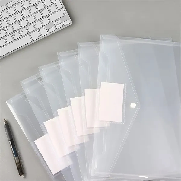 Plastic File Envelopes with Label Pocket and Snap Button - Plastic File Envelopes with Label Pocket and Snap Button - Image 3 of 4