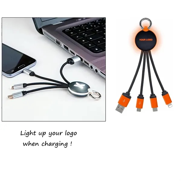 3 In 1 Light Up Logo Charging Cable - 3 In 1 Light Up Logo Charging Cable - Image 1 of 3