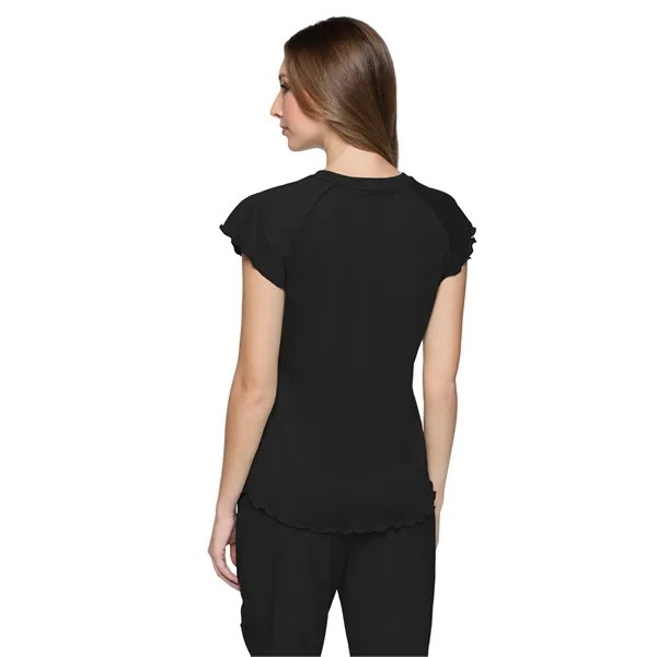 Med Couture - MC Layers - Women's 1-Pocket Lettuce-Edged Top - Med Couture - MC Layers - Women's 1-Pocket Lettuce-Edged Top - Image 2 of 5