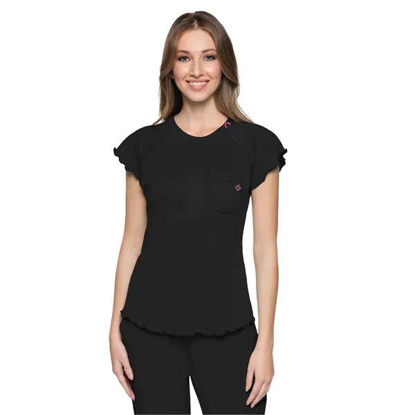 Med Couture - MC Layers - Women's 1-Pocket Lettuce-Edged Top - Med Couture - MC Layers - Women's 1-Pocket Lettuce-Edged Top - Image 3 of 5