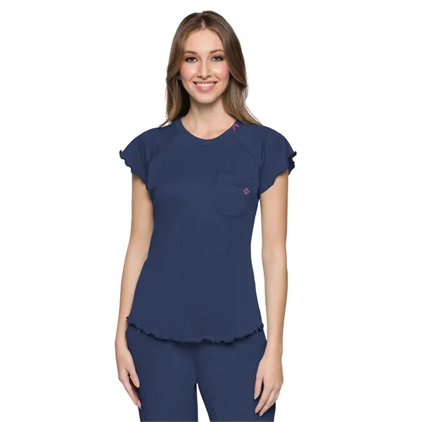 Med Couture - MC Layers - Women's 1-Pocket Lettuce-Edged Top - Med Couture - MC Layers - Women's 1-Pocket Lettuce-Edged Top - Image 4 of 5