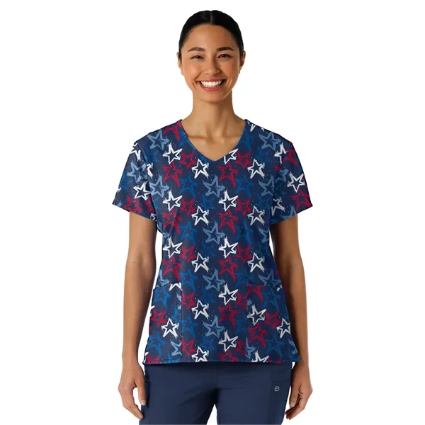 Wink - Fashion Prints - Women's V-Neck Print Scrub Top - Wink - Fashion Prints - Women's V-Neck Print Scrub Top - Image 4 of 6