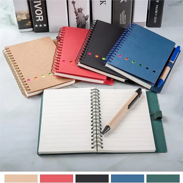 Spiral Notebook With Sticky Notes And Pen - Spiral Notebook With Sticky Notes And Pen - Image 3 of 3