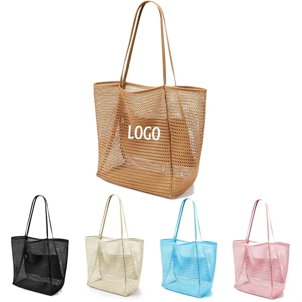 Foldable Mesh Beach Tote Bag - Foldable Mesh Beach Tote Bag - Image 0 of 7