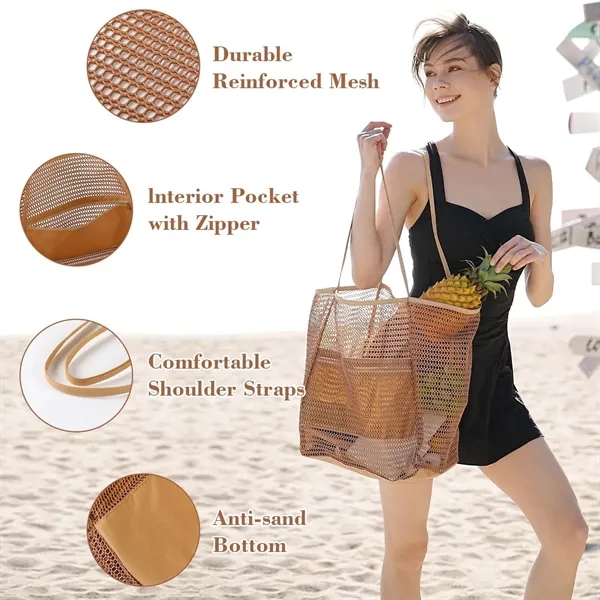 Foldable Mesh Beach Tote Bag - Foldable Mesh Beach Tote Bag - Image 7 of 7