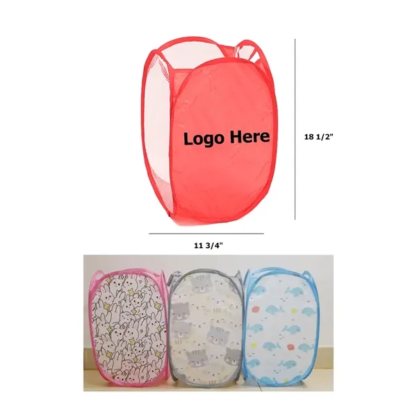 Polyester Folding Mesh Laundry Basket / Bag - Polyester Folding Mesh Laundry Basket / Bag - Image 0 of 2