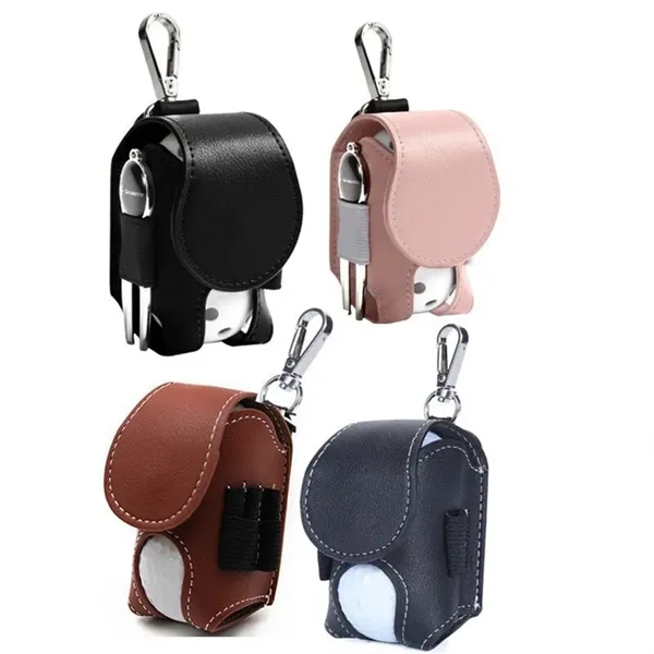 Leather Golf Ball Pouch Mini Pocket Storage Bag - Leather Golf Ball Pouch Mini Pocket Storage Bag - Image 3 of 5