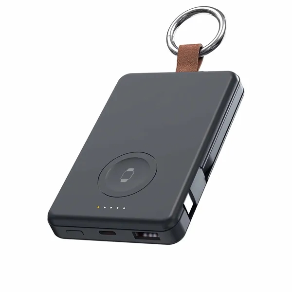 Keychain Power Bank With Wireless & Cable Charging - Keychain Power Bank With Wireless & Cable Charging - Image 1 of 2