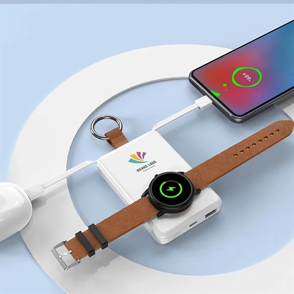 Keychain Power Bank With Wireless & Cable Charging - Keychain Power Bank With Wireless & Cable Charging - Image 2 of 2