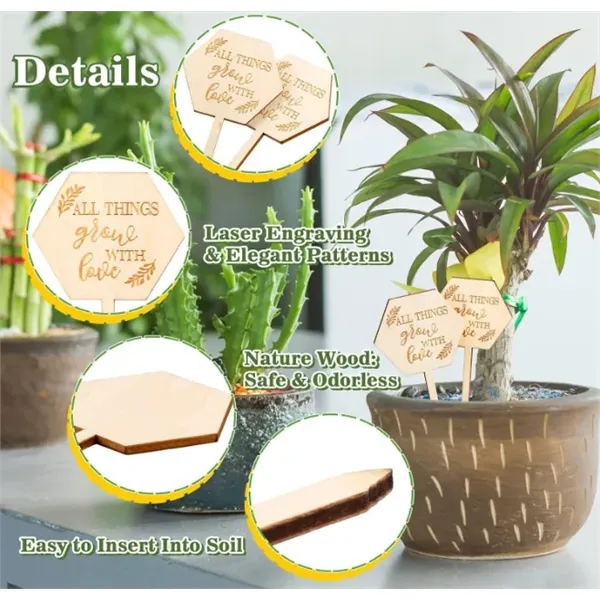 Wooden Plant Label Succulent Tag Plant Sign - Wooden Plant Label Succulent Tag Plant Sign - Image 4 of 6