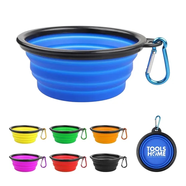 TPE Folding Pet Bowl with Carabiner Hook - TPE Folding Pet Bowl with Carabiner Hook - Image 0 of 2