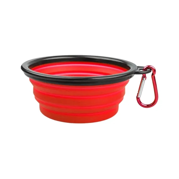 TPE Folding Pet Bowl with Carabiner Hook - TPE Folding Pet Bowl with Carabiner Hook - Image 1 of 2