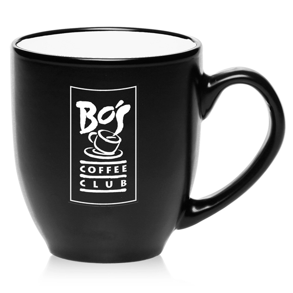 Large 16 oz Bistro Glossy Personalized Coffee Mugs 12 Colors