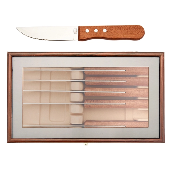 Case XX 6 steak knives wood holder & box