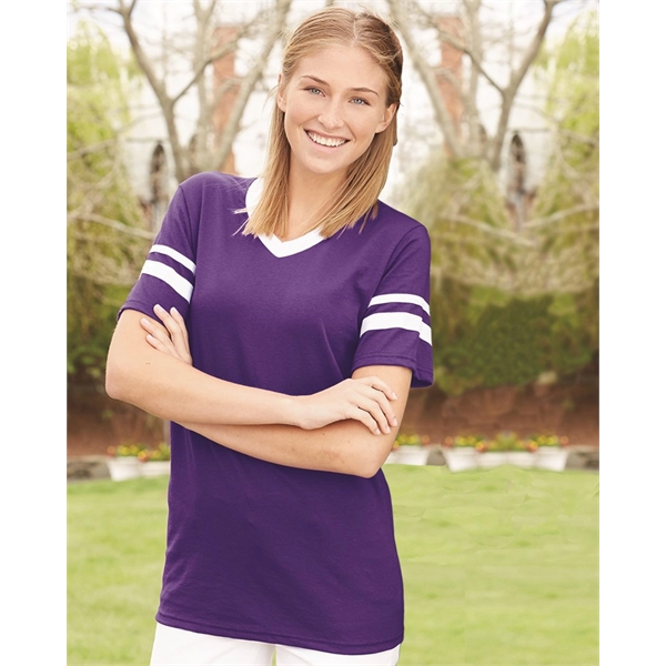 Augusta Sportswear V-Neck Jersey with Striped Sleeves - Augusta Sportswear V-Neck Jersey with Striped Sleeves - Image 0 of 74