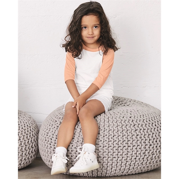 BELLA + CANVAS Toddler Three-Quarter Sleeve Baseball Tee - BELLA + CANVAS Toddler Three-Quarter Sleeve Baseball Tee - Image 24 of 30