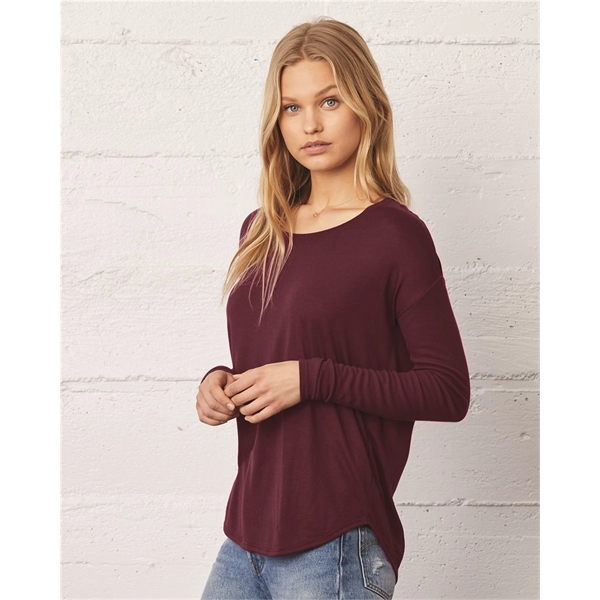 BELLA + CANVAS Women's Flowy 2x1 Ribbed Long Sleeve Tee - BELLA + CANVAS Women's Flowy 2x1 Ribbed Long Sleeve Tee - Image 0 of 21