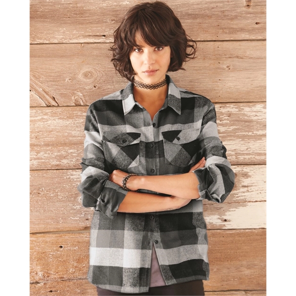 Burnside Women's Yarn-Dyed Long Sleeve Flannel Shirt - Burnside Women's Yarn-Dyed Long Sleeve Flannel Shirt - Image 0 of 27
