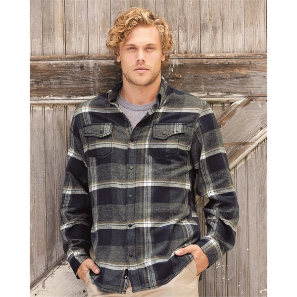 Burnside Snap Front Plaid Flannel Shirt - Burnside Snap Front Plaid Flannel Shirt - Image 6 of 13