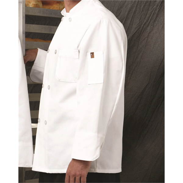 Chef Designs Button Chef Coat with Thermometer Pocket - Chef Designs Button Chef Coat with Thermometer Pocket - Image 0 of 3