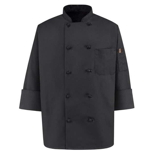 Chef Designs Black Knot Button Chef Coat - Chef Designs Black Knot Button Chef Coat - Image 0 of 4