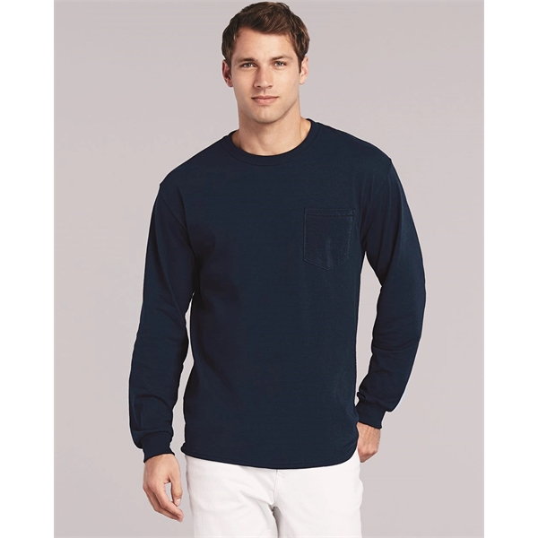 Gildan Ultra Cotton® Long Sleeve Pocket T-Shirt - Gildan Ultra Cotton® Long Sleeve Pocket T-Shirt - Image 0 of 18