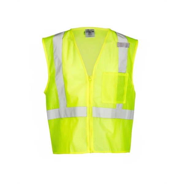 Kishigo Single Pocket Zipper Mesh Vest - Kishigo Single Pocket Zipper Mesh Vest - Image 4 of 6
