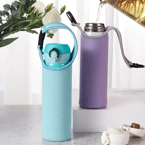 Insulated Water Bottle Carrier Sleeve with Shoulder Strap - Insulated Water Bottle Carrier Sleeve with Shoulder Strap - Image 6 of 7